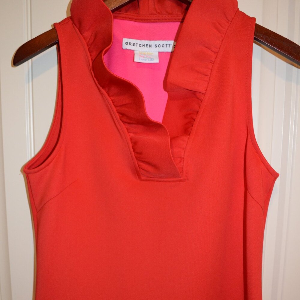 Gretchen Scott Jersey Sleeveless Ruffneck Top/Tank - Size M